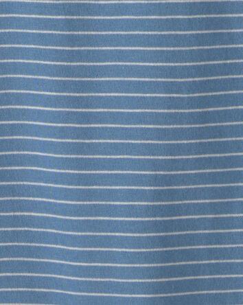 Gar&ccedil;ons - T-shirt henley manches longues &agrave; rayures &ndash; Bleu, 