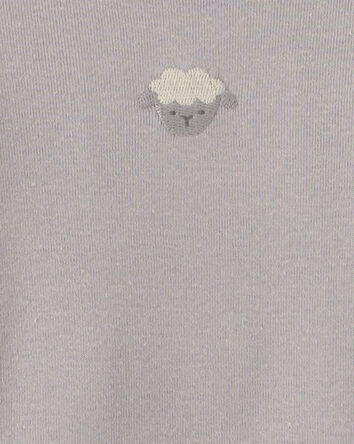 B&eacute;b&eacute; - Emballage 6 cache-couches manches longues &agrave; motif mouton - Gris/Blanc, 