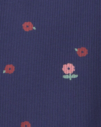 Toddler Girl Floral Long-Sleeve Top - Navy Blue, 