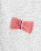 Baby Girl Butterfly Long-Sleeve Bodysuit & Pant Set - Grey/Pink, image 4 of 5 slides