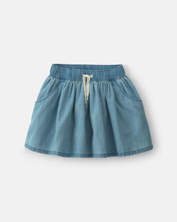 Filles - Jupe-short en denim chambray - Indigo, 