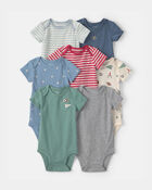 Baby Boy 7-Pack Sports Short-Sleeve Bodysuits, image 1 of 9 slides