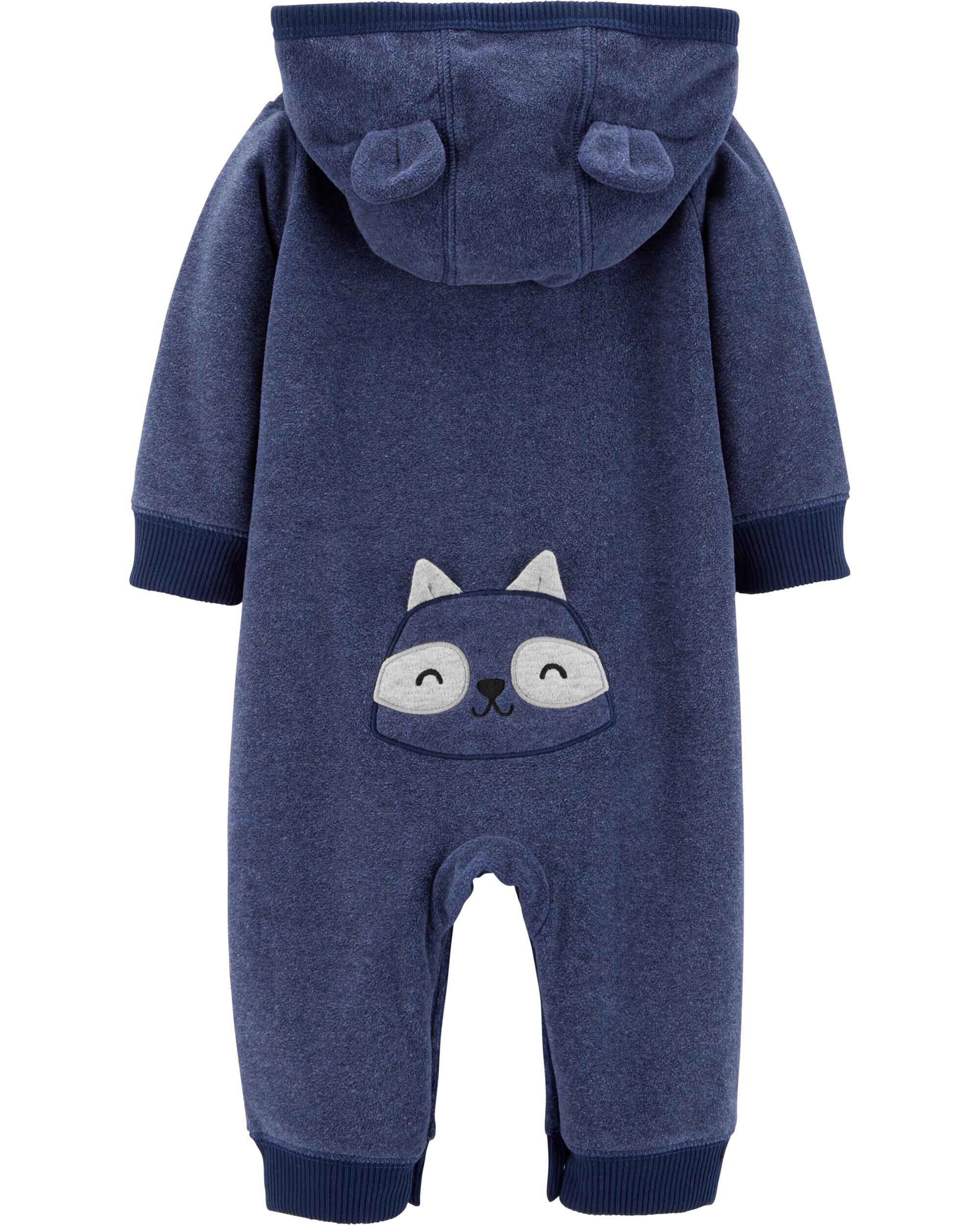 carter's bear fleece jumpsuit