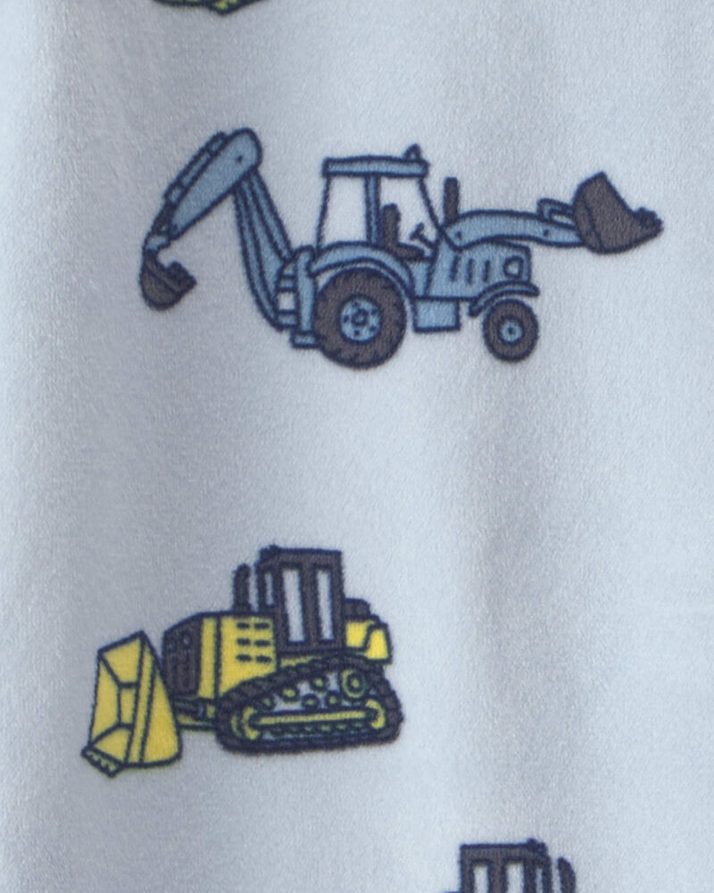 Tout-petit gar&ccedil;on - Pyjama ajust&eacute; 1 pi&egrave;ce en DreamPlush &agrave; motif construction - Bleu, image 3 sur 3 diapositives