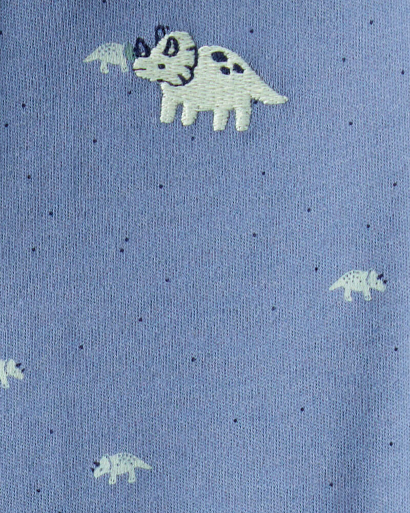 Baby Boy Rhino Print 100% Cotton Long-Sleeve Sleeper - Blue, image 4 of 5 slides