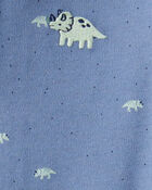 Baby Boy Rhino Print 100% Cotton Long-Sleeve Sleeper - Blue, image 4 of 5 slides