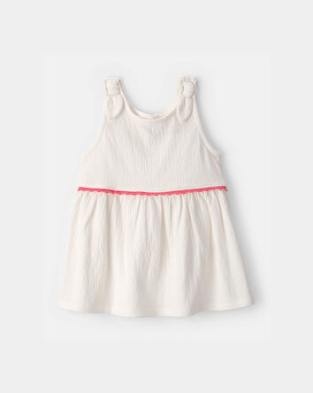 Toddler Girl Crinkle Tank Top - Ivory, 