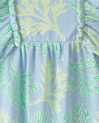 Baby Girl Tropical Sleeveless Romper - Turquoise
, image 2 of 3 slides