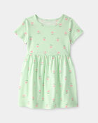 Tout-petit fille - Robe &agrave; manches courtes, floral &ndash; Vert, image 1 sur 3 diapositives