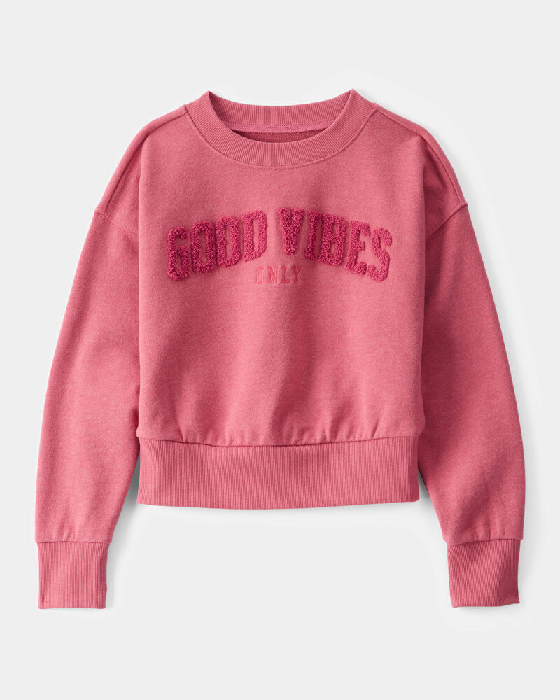 Kid Oversized Graphic Sweatshirt - Pink, image 1 of 4 slides