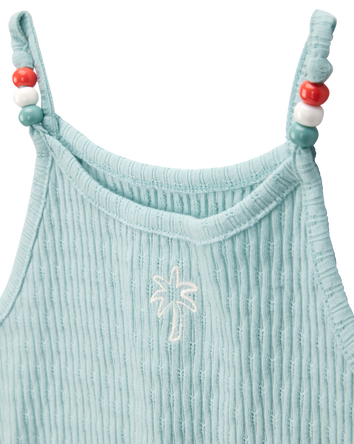 Toddler Floral Ribbed Tank Top, 