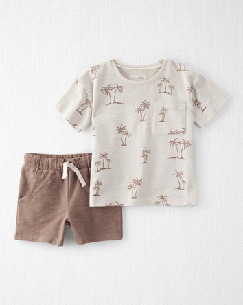 Toddler 2-Piece Palm Tree-Print Set Made with Organic Cotton, 