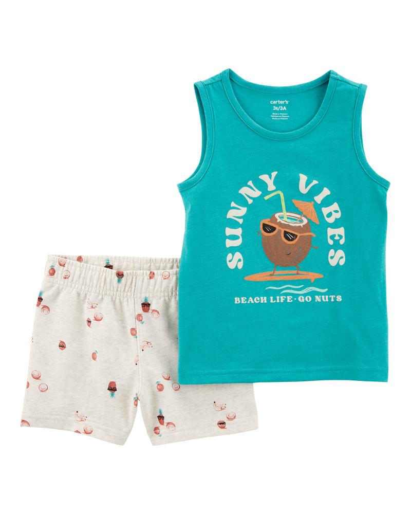 Baby 2-Piece Sunny Vibes Tank & Pull-On Short Set, image 1 of 3 slides