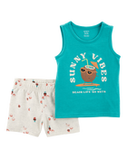 Baby 2-Piece Sunny Vibes Tank & Pull-On Short Set, image 1 of 3 slides