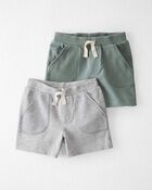 Toddler 2-Pack Organic Cotton Waffle Knit Shorts, image 1 of 5 slides