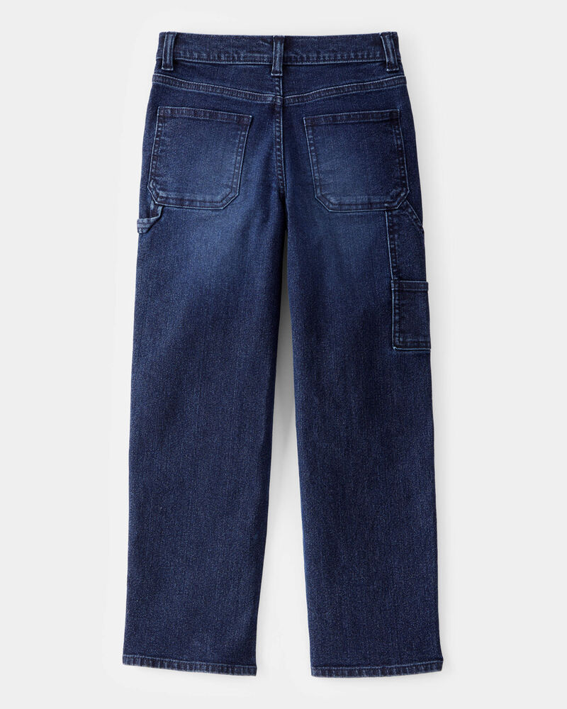 Kid Baggy Iconic Denim Cargo Pants - Indigo Wash, image 2 of 4 slides