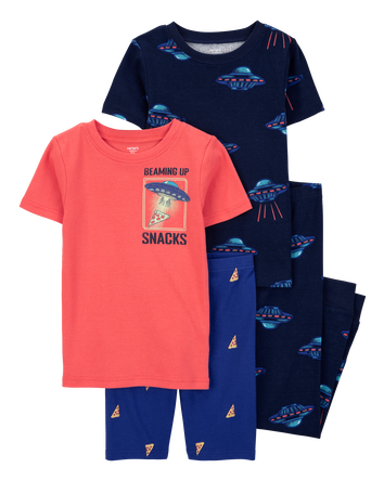 Kid 4-Piece Space 100% Snug Fit Cotton Pyjamas, 