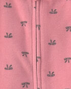 Baby Girl 2-Pack Leopard Fleece 2-Way Zip Sleep & Play Pyjamas - Pink/Brown, image 3 of 6 slides