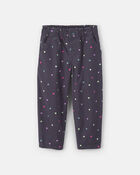 Toddler Girl Heart Twill Pull-On Pants - Black, image 1 of 4 slides