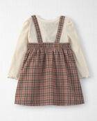 Toddler Girl 2-Piece Organic Cotton Herringbone Jumper Set, image 2 of 7 slides