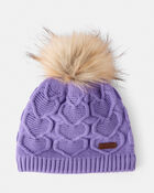 Tout-petit fille - Tuque torsadée à pompon et cœur KOMBI pour enfants, image 1 sur 2 diapositives