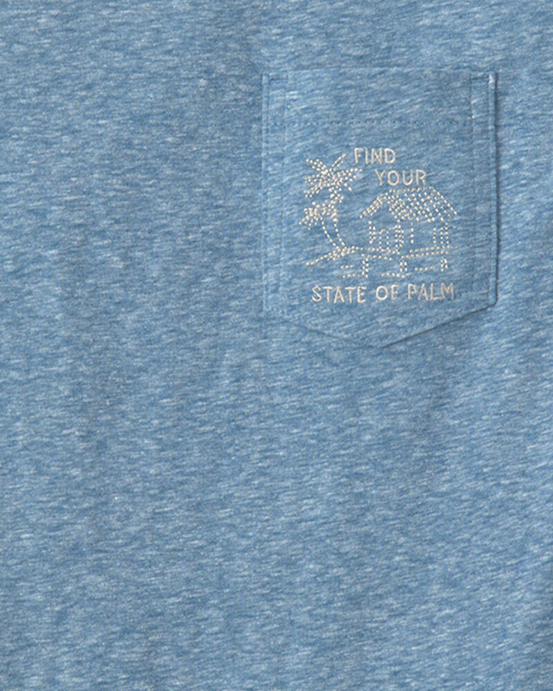 Boys 'State of Palm' Beach Embroidered Graphic Tee - Blue, image 2 of 3 slides