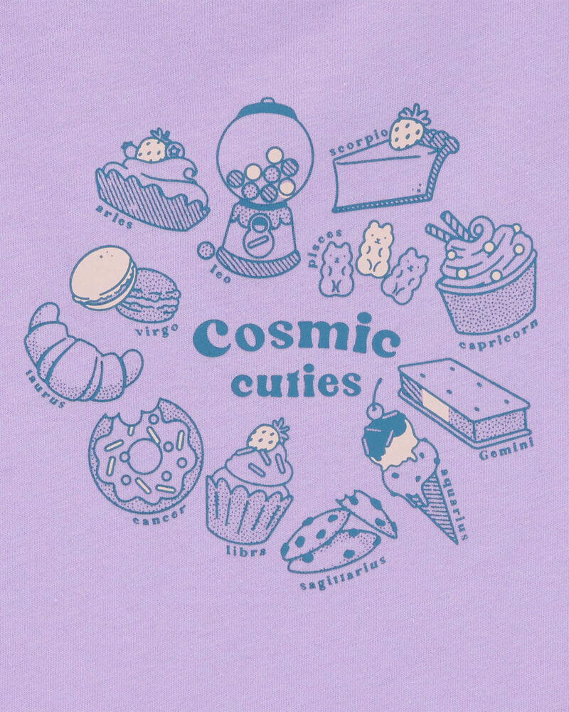 Girls Cosmic Cuties Short-Sleeve Graphic Tee - Purple, image 2 of 3 slides