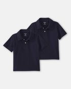 Tout-petit gar&ccedil;on &ndash; Emballage 2 polos d&rsquo;uniforme en piqu&eacute; &ndash; Bleu marine, image 1 sur 3 diapositives