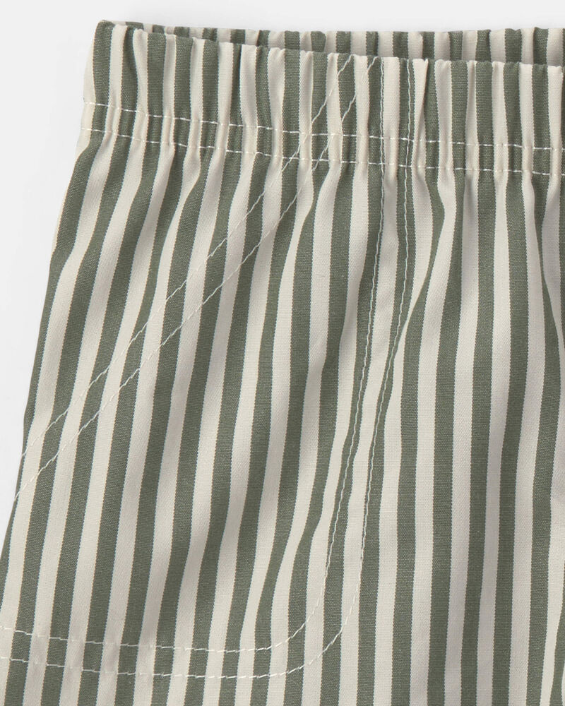 Baby Boy 2-Piece Polo Shirt & Short Set - Cream/Green, image 3 of 4 slides