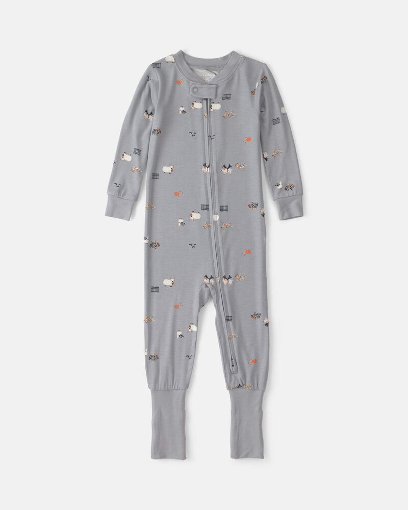 B&eacute;b&eacute; - Pyjama ajust&eacute; 1-pi&egrave;ce PurelySoft &agrave; motif d&rsquo;Halloween &ndash; Gris, image 5 sur 7 diapositives