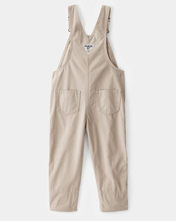 Toddler Girl Lightweight Canvas Overalls - Khaki, 
