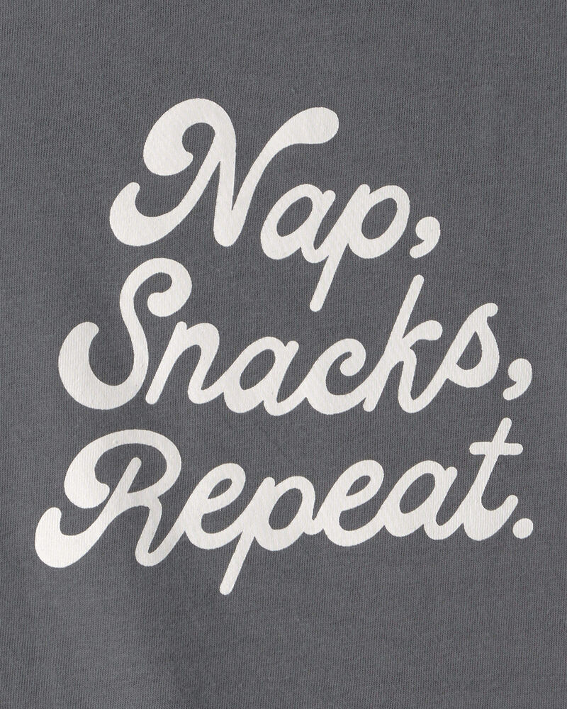 Toddler Girl 'Nap Snacks Repeat' Graphic Tee - Grey, image 2 of 3 slides