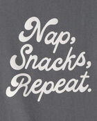 Toddler Girl 'Nap Snacks Repeat' Graphic Tee - Grey, image 2 of 3 slides