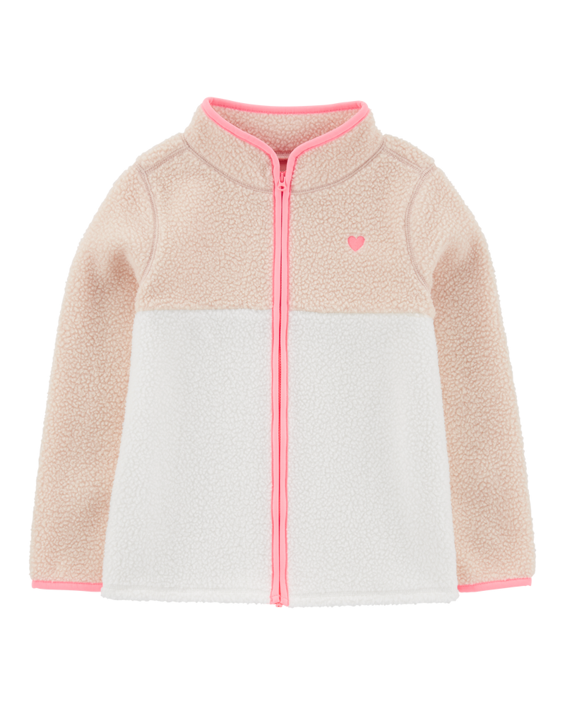 Girls white fleece jacket hot sale