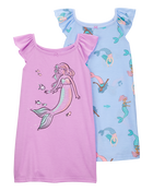 Kid 2-Pack Mermaid Nightgowns, image 1 of 4 slides