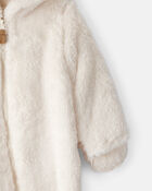 Bébé - Combinaison à manches longues et capuchon en sherpa - Blanc, image 2 sur 3 diapositives