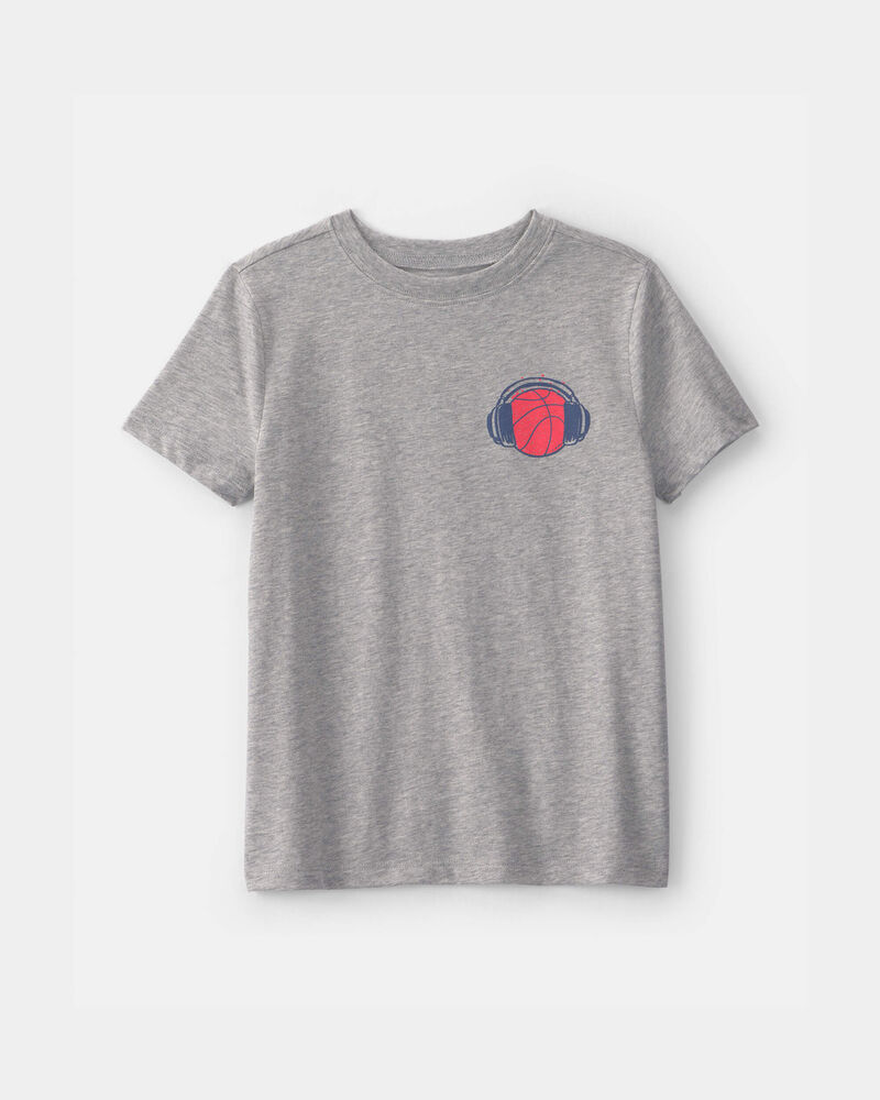 Gar&ccedil;ons - T-shirt &agrave; imprim&eacute; basketball &laquo;Streetball&raquo; - Gris, image 1 sur 4 diapositives