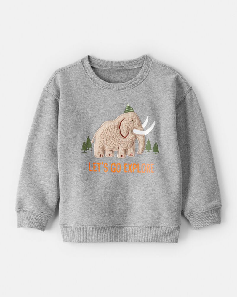 Toddler Boy Mammoth Pullover Sweatshirt - Grey, image 1 of 4 slides