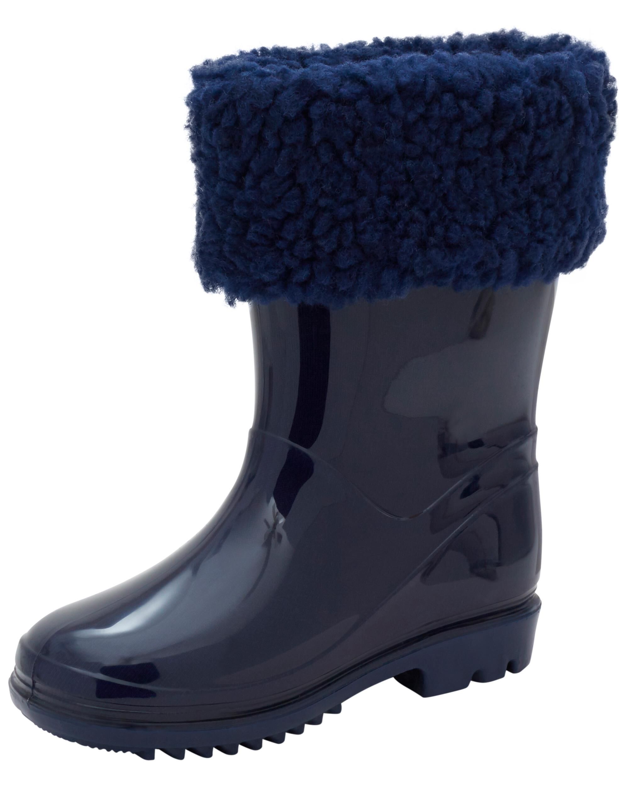 Fur lined rain on sale boots