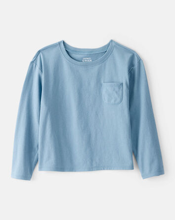Filles - T-shirt &agrave; manches longues - Bleu, 