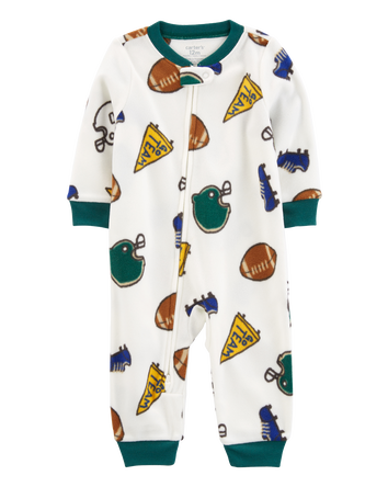 Toddler 1-Piece Football Fleece Footless Pyjamas, 