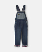Boys Patched Denim Overalls - Blue, image 1 of 4 slides