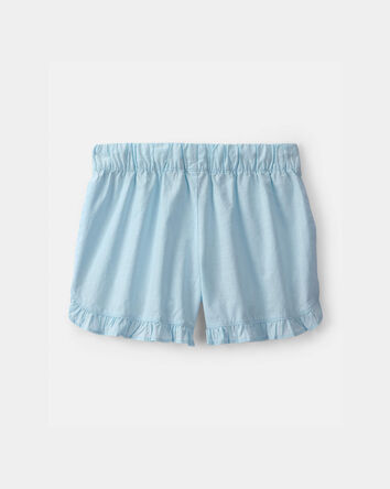 Girls Ruffle-Trim Shorts - Blue, 