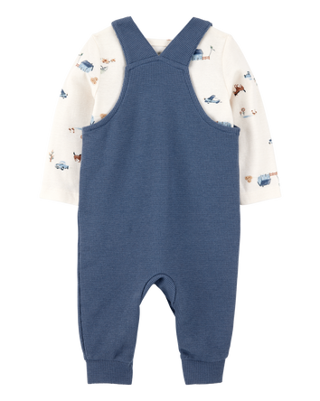 Baby 2-Piece Long-Sleeve Tee & Thermal Coverall Set, 