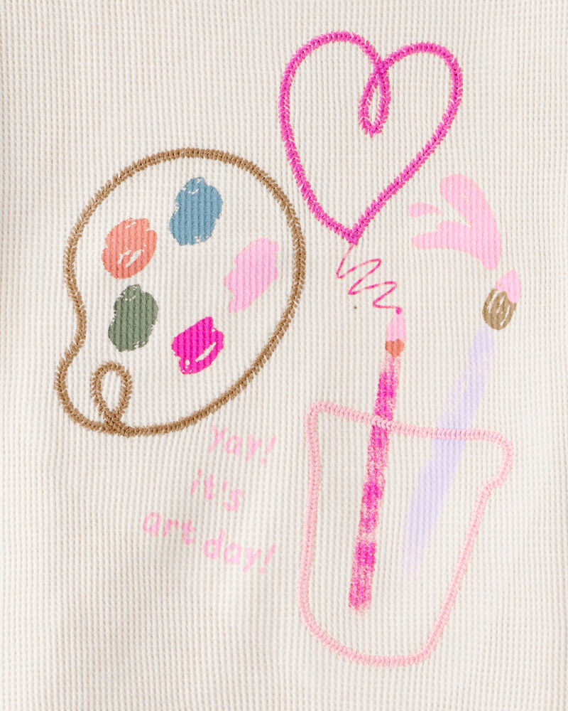 Toddler Girl Arts & Crafts Short-Sleeve Top - White, image 3 of 4 slides