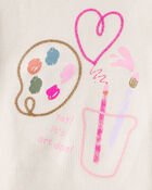 Toddler Girl Arts & Crafts Short-Sleeve Top - White, image 3 of 4 slides