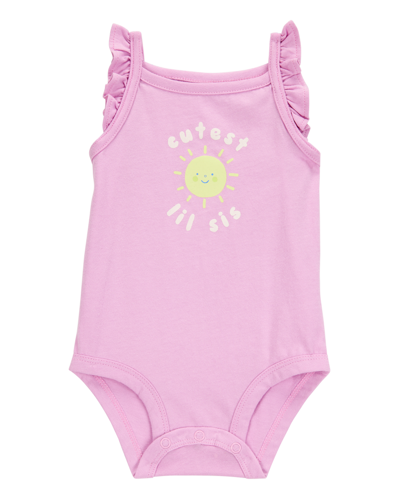 Baby Lil Sis Flutter-Sleeve Bodysuit, image 1 of 3 slides