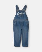Toddler Logo Denim Overalls - Dark Wash, image 1 of 4 slides