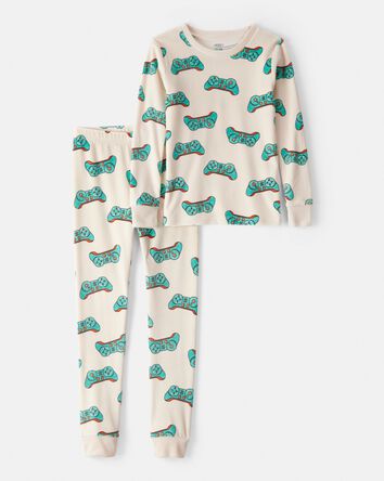 Gar&ccedil;ons - Pyjama 2 pi&egrave;ces ajust&eacute; en DreamPlush &agrave; manches longues &agrave; motif de jeux vid&eacute;o - Beige, 