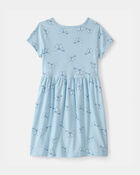 Girls Butterfly Short-Sleeve Dress - Blue, image 2 of 4 slides